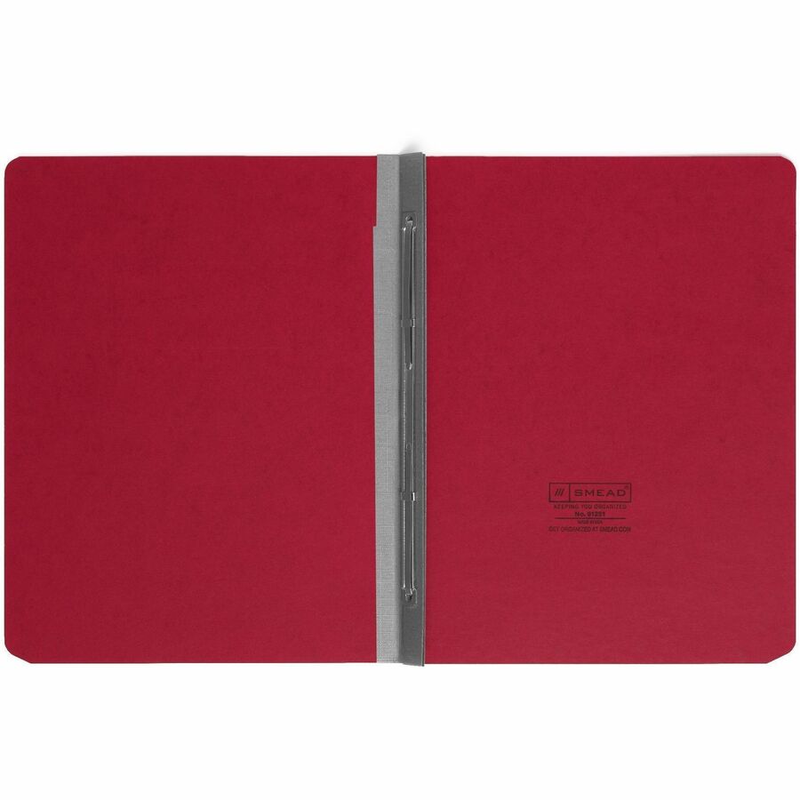 Smead Letter Recycled Fastener Folder - 3" Folder Capacity - 8 1/2" x 11" - 350 Sheet Capacity - 3" Expansion - 1 Fastener(s) - Pressboard - Bright Red - 100% Paper Recycled - 1 Each