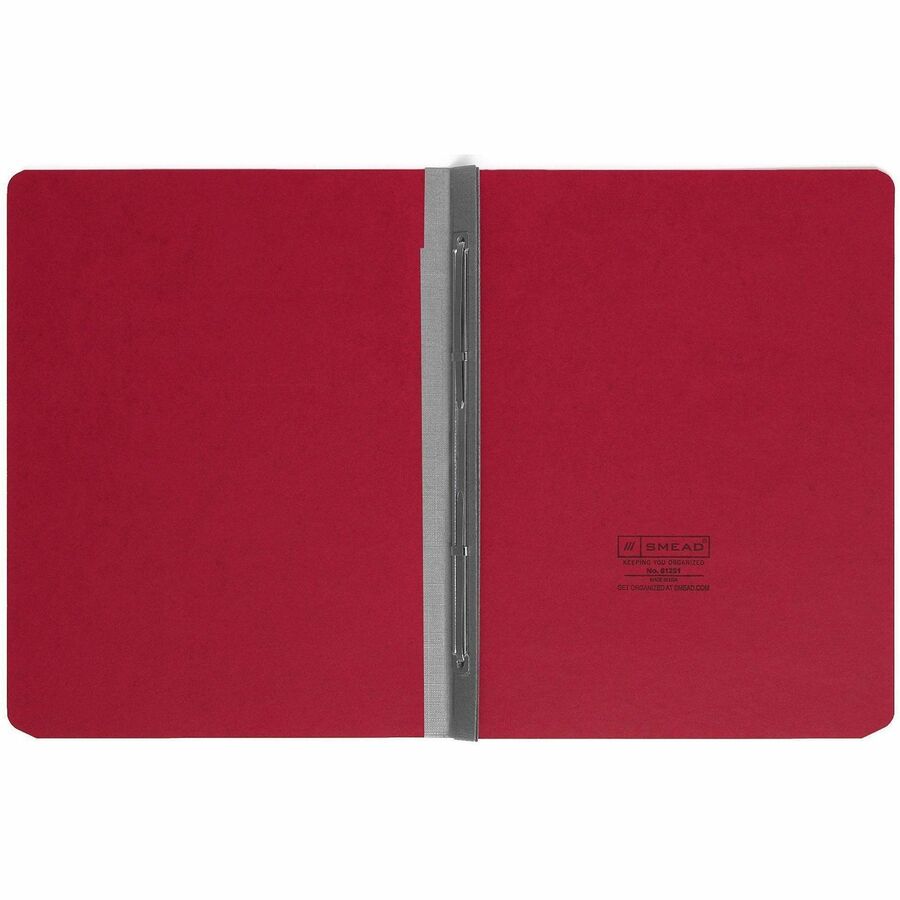 Smead Letter Recycled Fastener Folder - 3" Folder Capacity - 8 1/2" x 11" - 350 Sheet Capacity - 3" Expansion - 1 Fastener(s) - Pressboard - Bright Red - 100% Paper Recycled - 1 Each