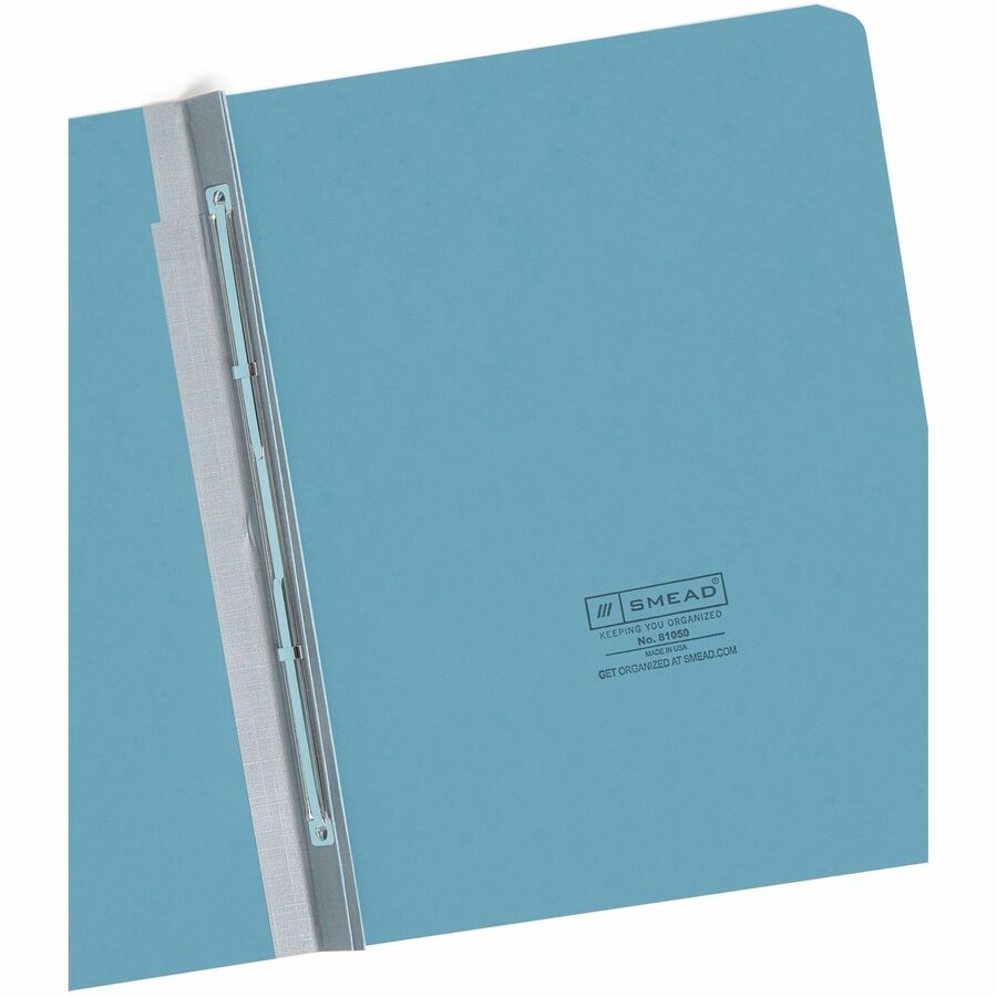 Prong Fastener Premium Pressboard Report Cover, Two-Piece Prong Fastener, 3" Capacity, 8.5 x 11, Blue/Blue