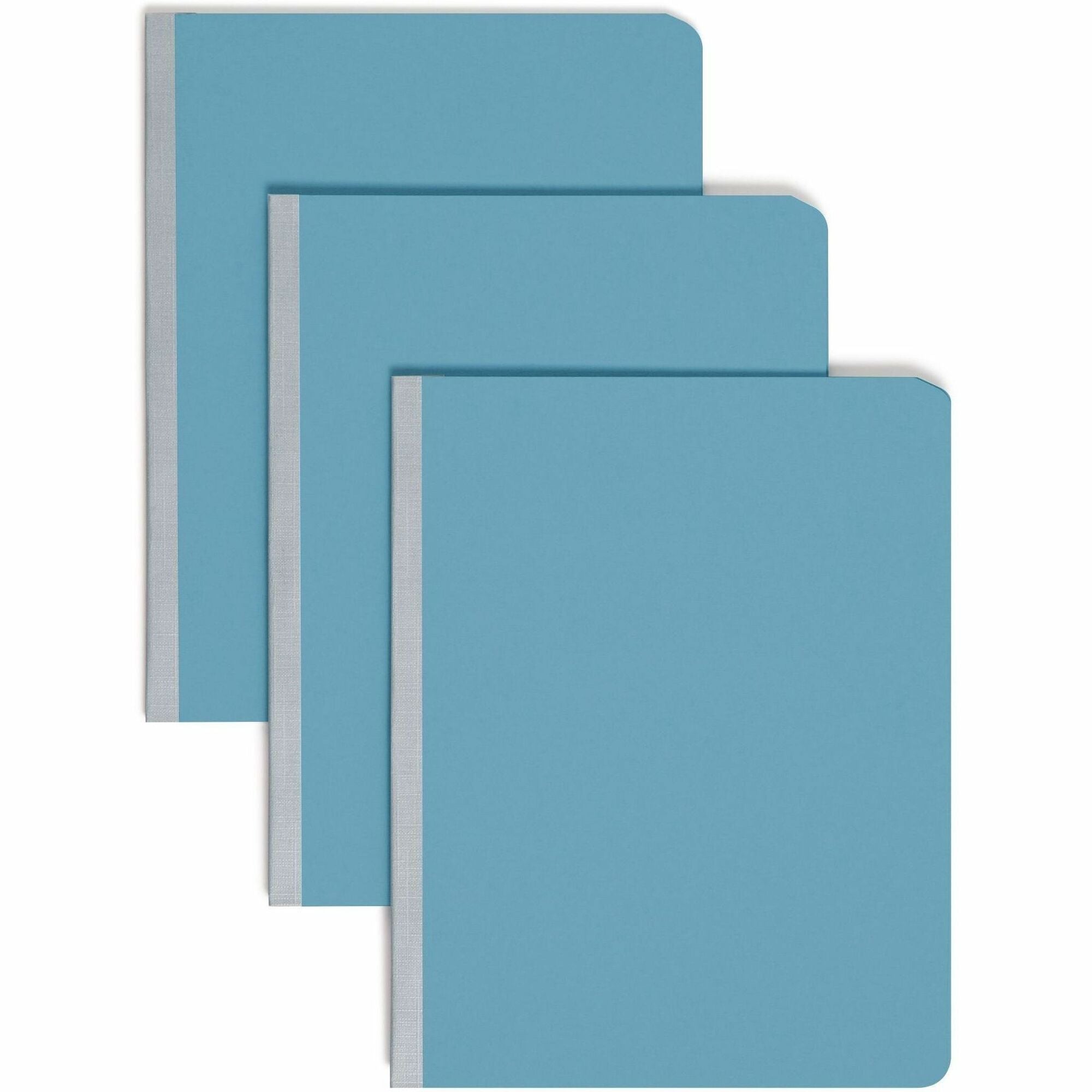 Prong Fastener Premium Pressboard Report Cover, Two-Piece Prong Fastener, 3" Capacity, 8.5 x 11, Blue/Blue