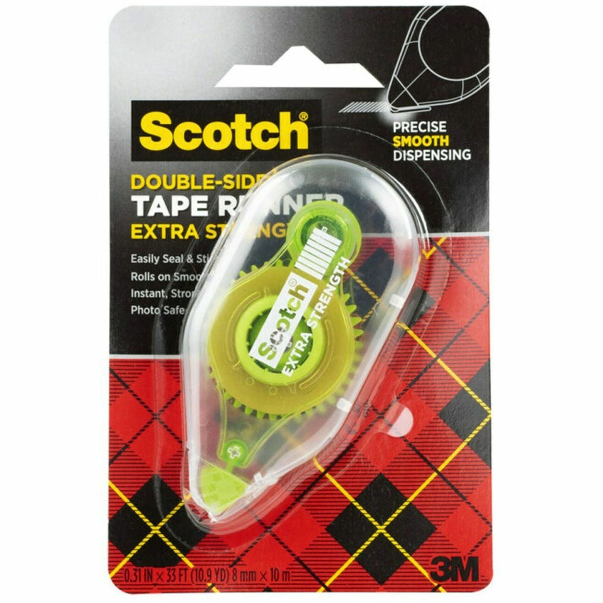Tape Runner, 0.31" x 49 ft, Dries Clear
