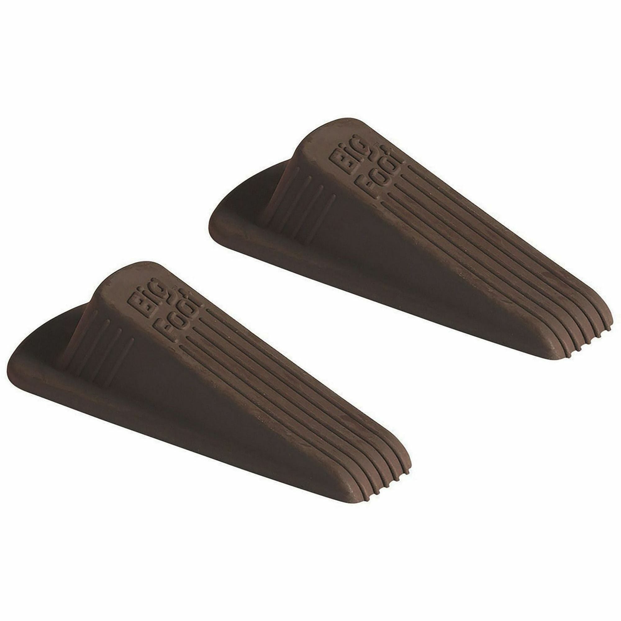 Big Foot Doorstop, No Slip Rubber Wedge, 2.25w x 4.75d x 1.25h, Brown, 2/Pack