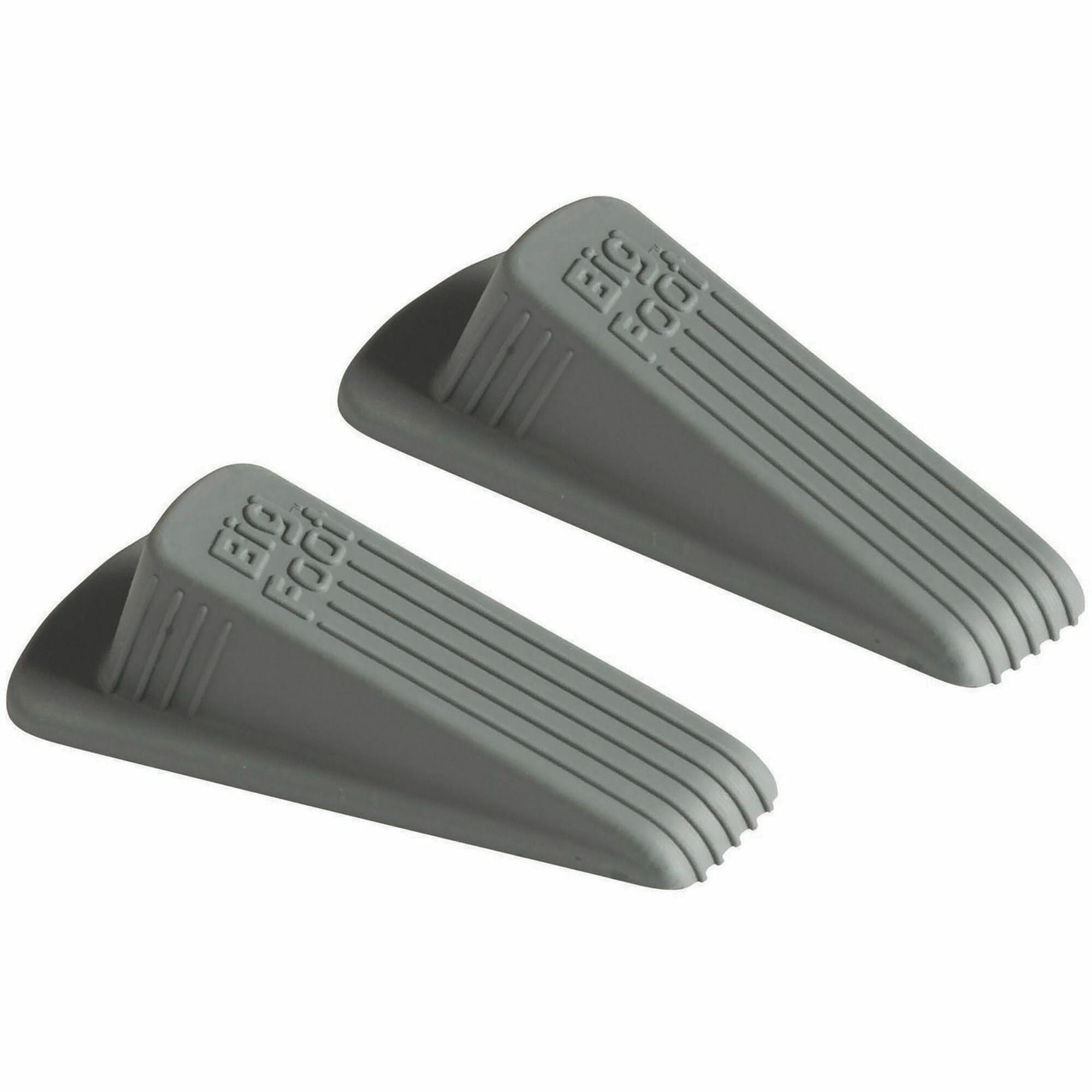 Big Foot Doorstop, No Slip Rubber Wedge, 2.25w x 4.75d x 1.25h, Gray, 2/Pack
