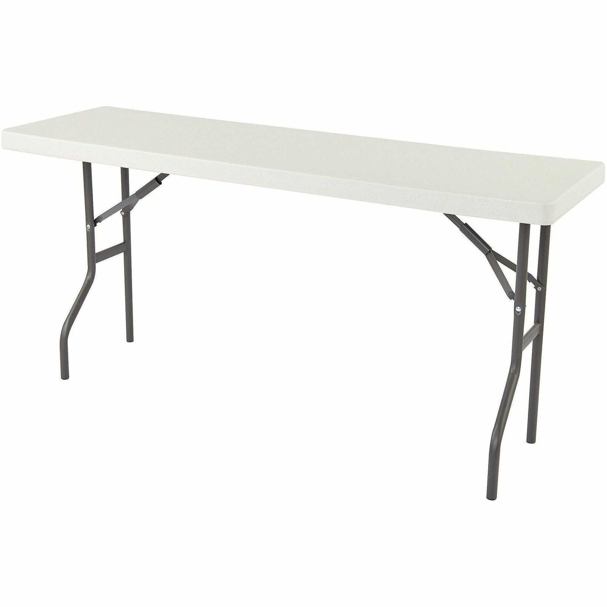 IndestrucTable Classic Folding Table, Rectangular, 72" x 18" x 29", Platinum