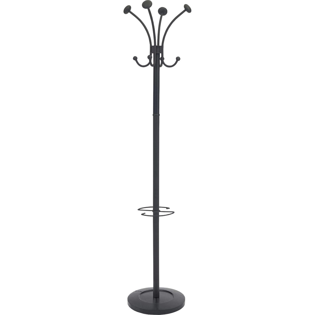 Viena Coat Stand, Eight Knobs, Steel, 16w x 16d x 70.5h, Black