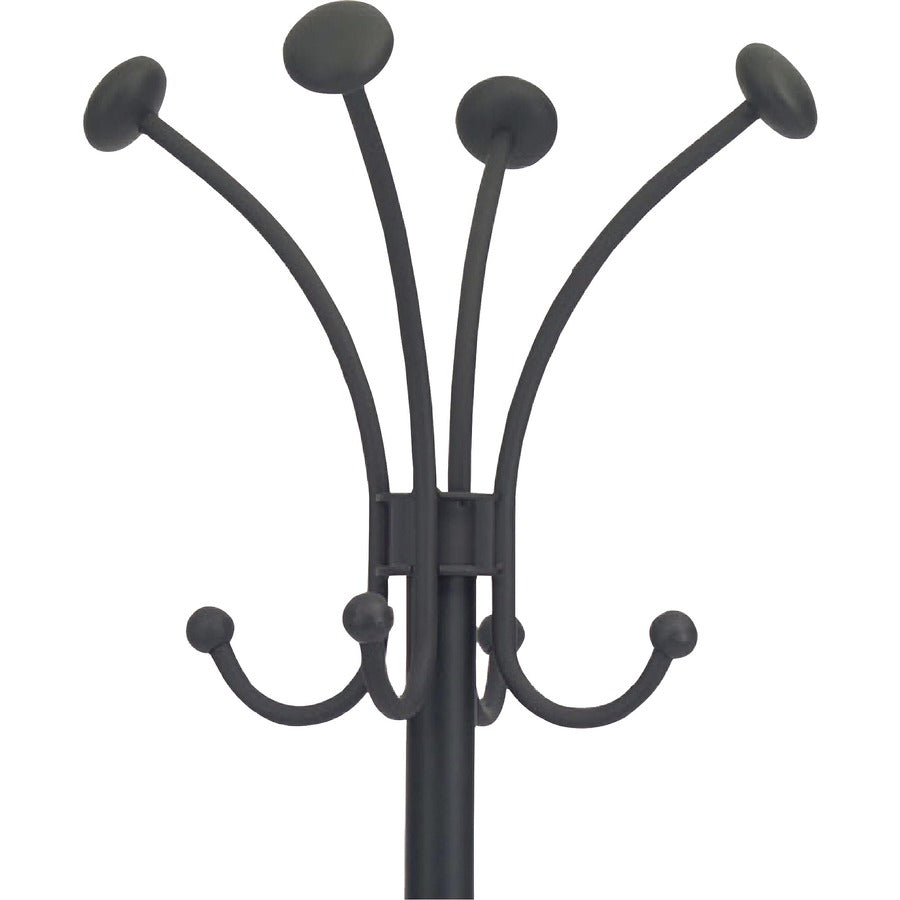 Viena Coat Stand, Eight Knobs, Steel, 16w x 16d x 70.5h, Black