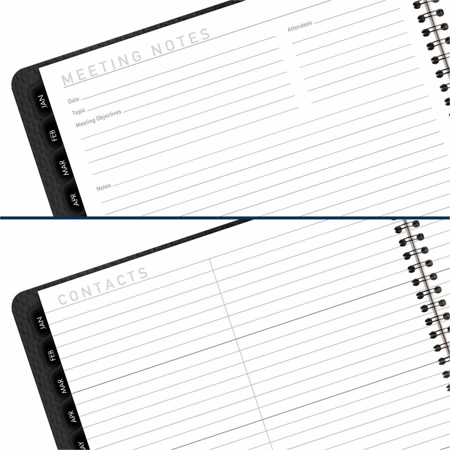 Contemporary Monthly Planner, Premium Paper, 11 x 9, Graphite Cover, 12-Month (Jan to Dec): 2024