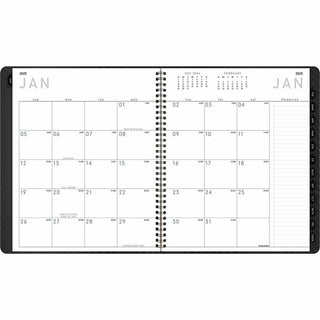 Contemporary Monthly Planner, Premium Paper, 11 x 9, Graphite Cover, 12-Month (Jan to Dec): 2024