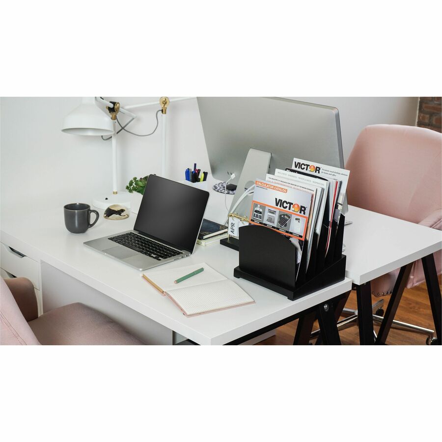 Victor 8601-5 Midnight Black Incline File - Desktop - Black - Wood - 1Each