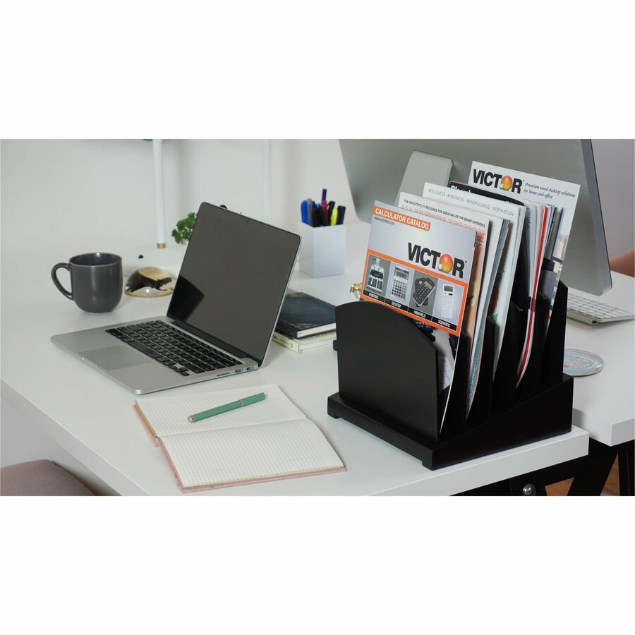 Victor 8601-5 Midnight Black Incline File - Desktop - Black - Wood - 1Each