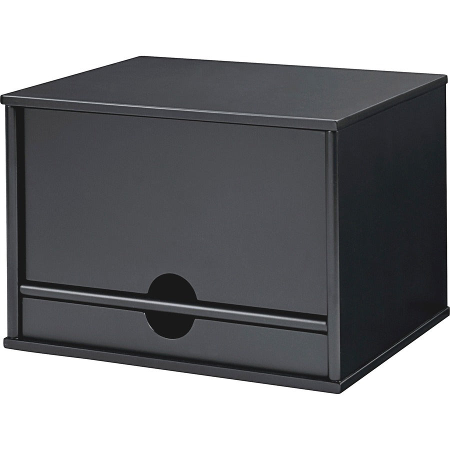 Midnight Black Collection Desktop Organizer, 5 Compartments, MDF, 13.3 x 10.5 x 9.4, Black, Ships in 1-3 Business Days