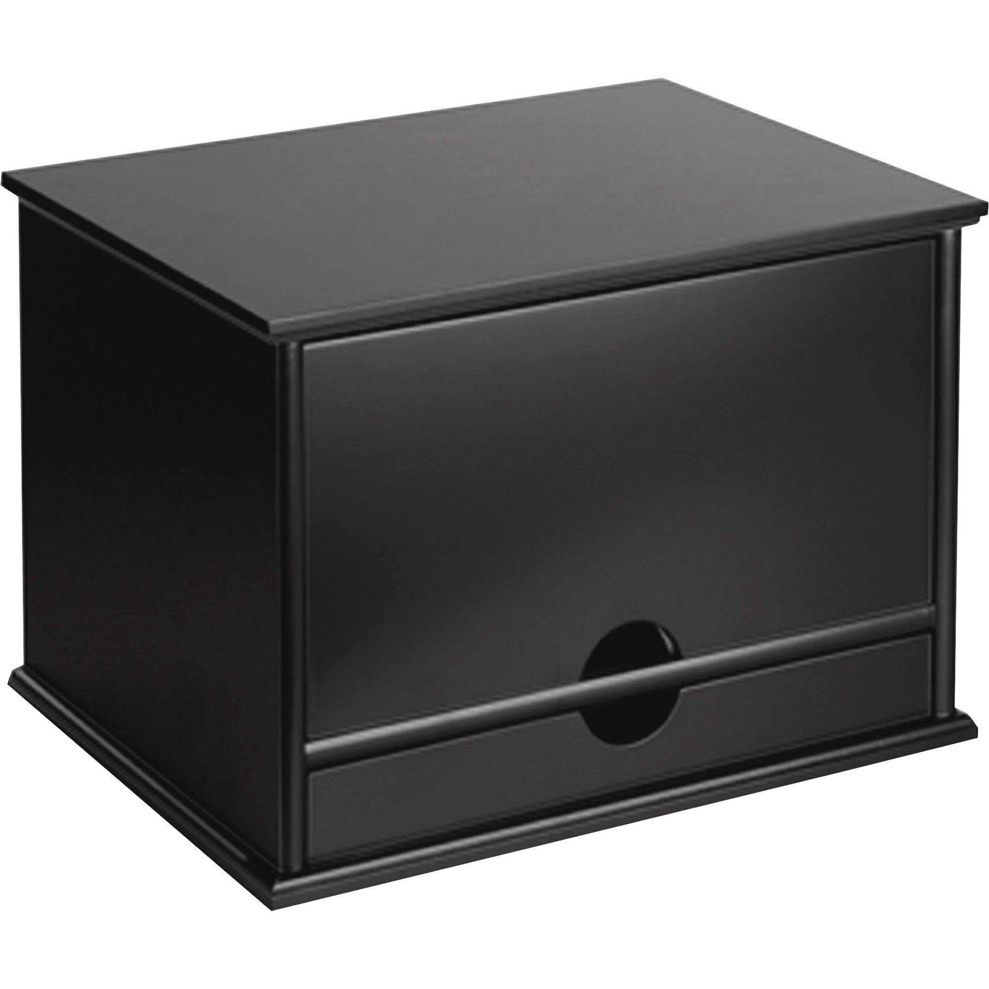 Midnight Black Collection Desktop Organizer, 5 Compartments, MDF, 13.3 x 10.5 x 9.4, Black, Ships in 1-3 Business Days