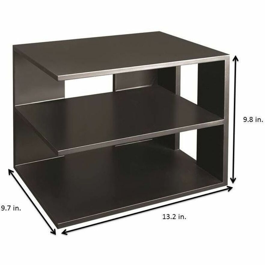 Victor 1120-5 Midnight Black Corner Shelf - 13.5" Height x 13.5" Width x 10.5" Depth - Desktop - Matte Black - Rubber, Wood - 1Each