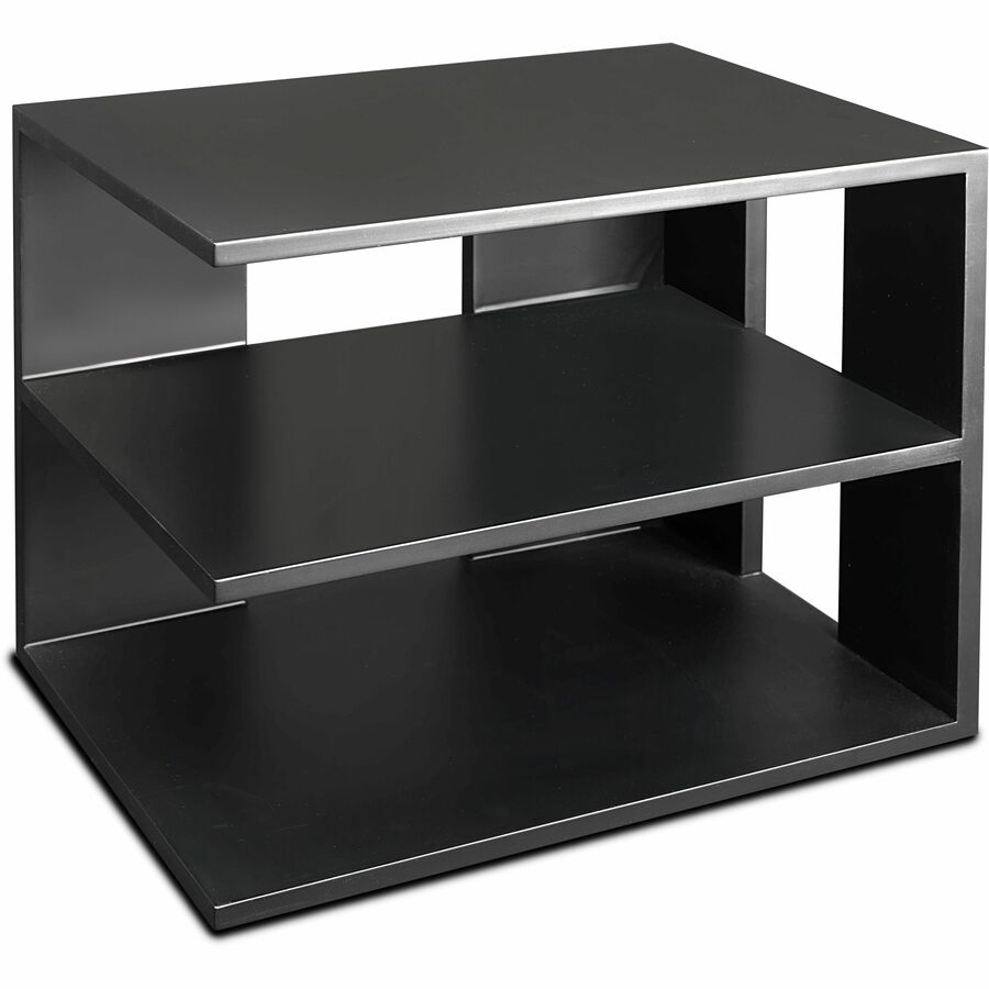 Victor 1120-5 Midnight Black Corner Shelf - 13.5" Height x 13.5" Width x 10.5" Depth - Desktop - Matte Black - Rubber, Wood - 1Each