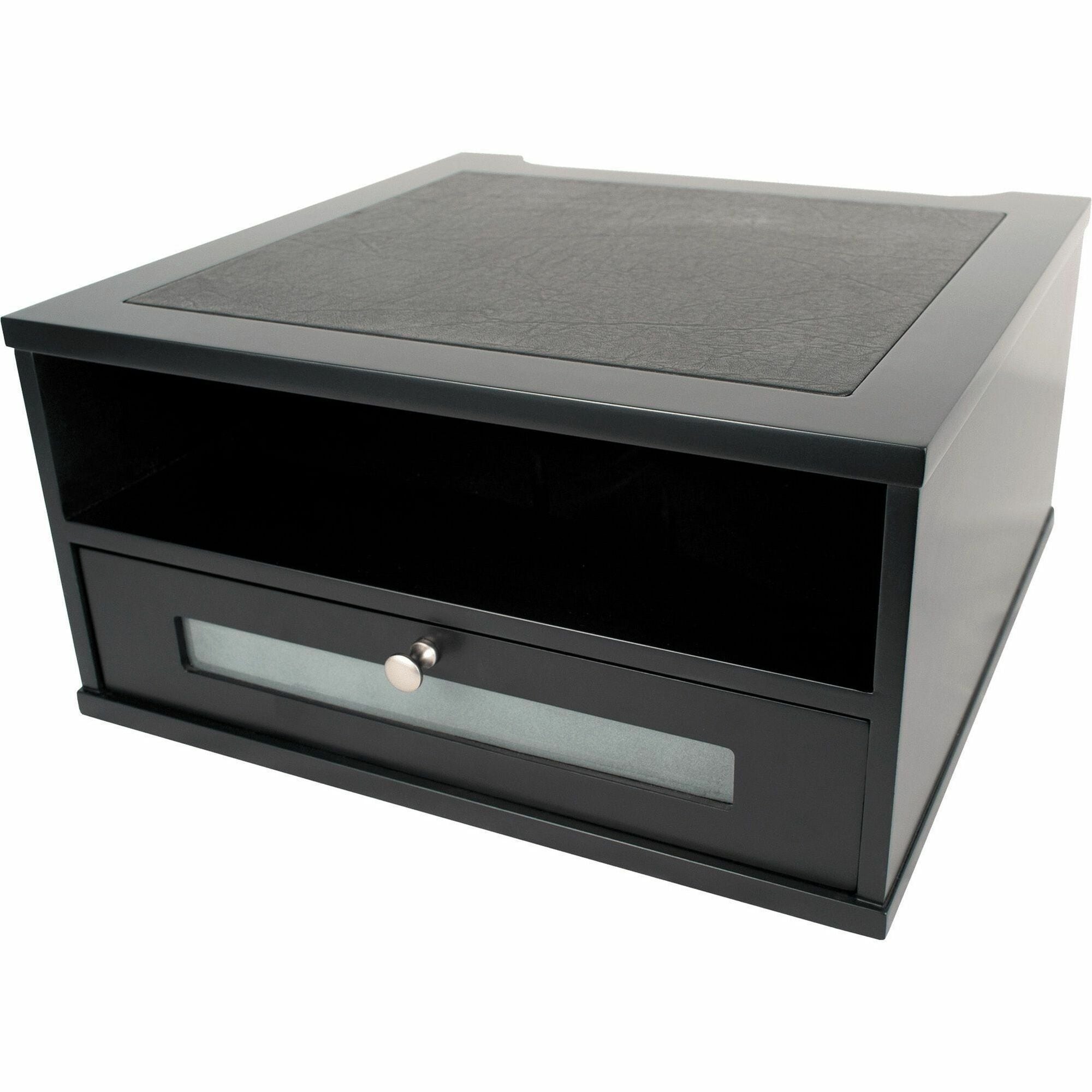 Midnight Black Collection Monitor Riser, 13" x 13" x 6.5", Black, Supports 50 lbs