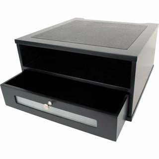Midnight Black Collection Monitor Riser, 13" x 13" x 6.5", Black, Supports 50 lbs