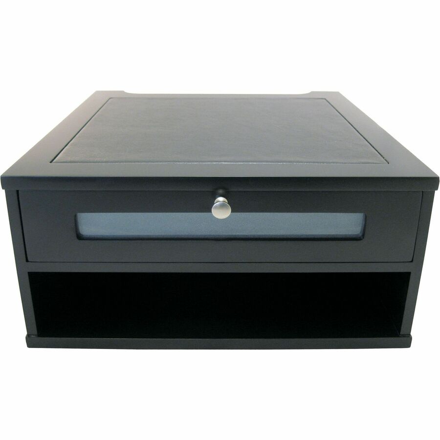 Midnight Black Collection Monitor Riser, 13" x 13" x 6.5", Black, Supports 50 lbs