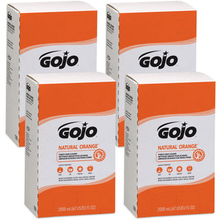 Gojo Natural Orange Pumice Hand Cleaner Refill - Orange Citrus ScentFor - 67.6 fl oz (2 L) - Dirt Remover, Grease Remover, Soilage Remover - Hand - Gray - 4 / Carton