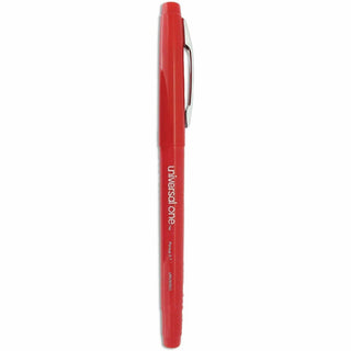 Porous Point Pen, Stick, Medium 0.7 mm, Red Ink, Red Barrel, Dozen