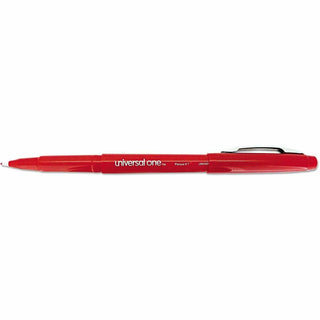 Porous Point Pen, Stick, Medium 0.7 mm, Red Ink, Red Barrel, Dozen