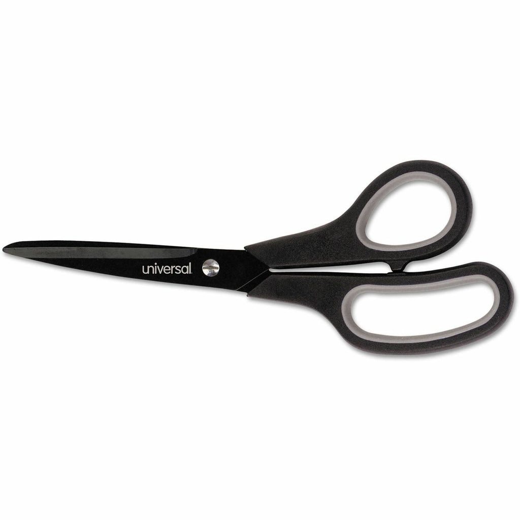Industrial Carbon Blade Scissors, 8" Long, 3.5" Cut Length, Black/Gray Straight Handle