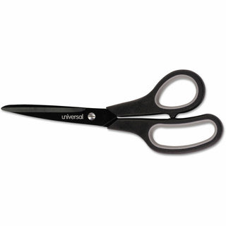 Industrial Carbon Blade Scissors, 8" Long, 3.5" Cut Length, Black/Gray Straight Handle