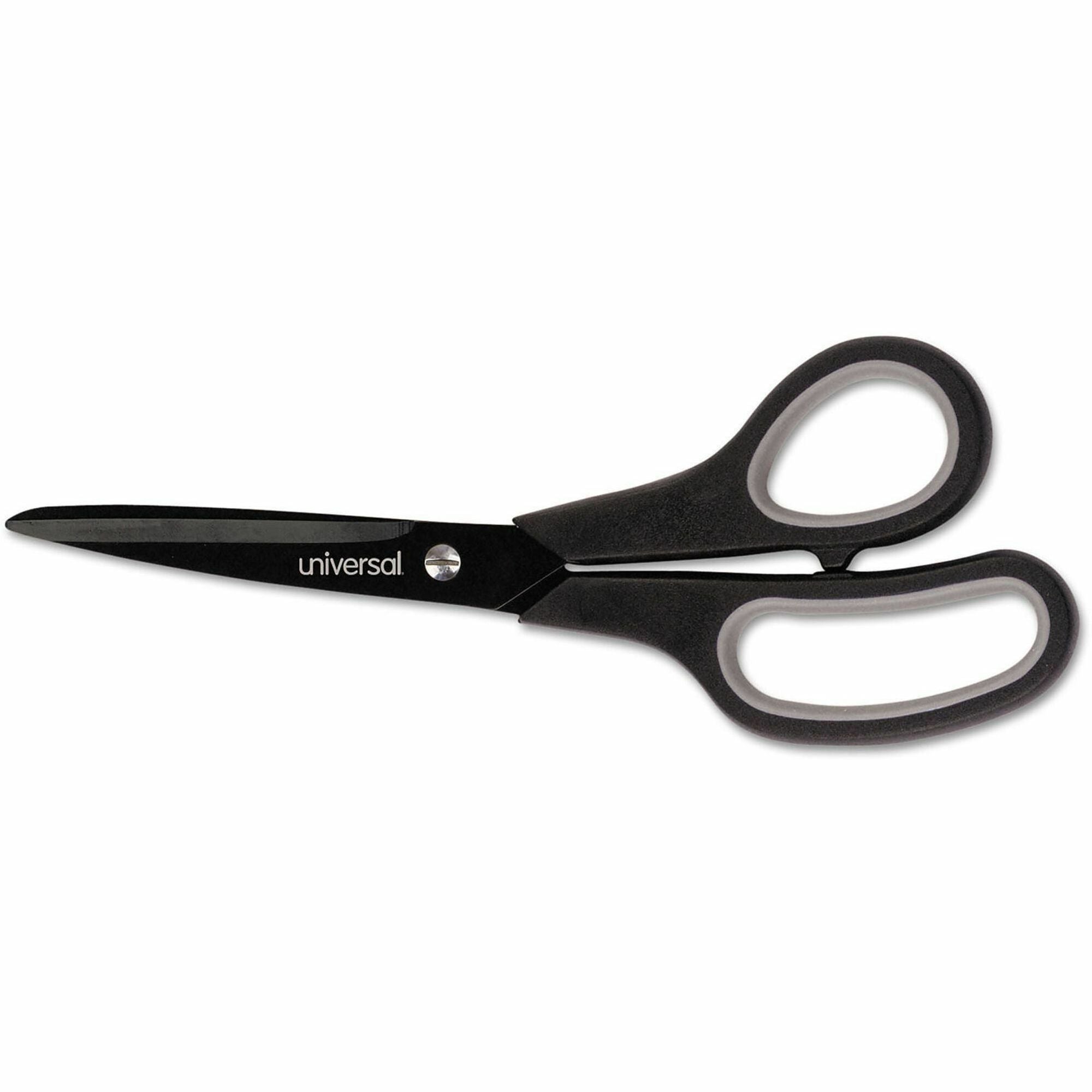 Industrial Carbon Blade Scissors, 8" Long, 3.5" Cut Length, Black/Gray Straight Handle