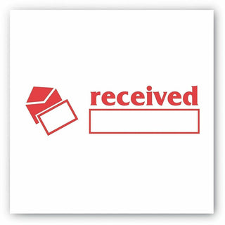 Pre-Inked Shutter Stamp, Red, RECEIVED, 1.63 x 0.5