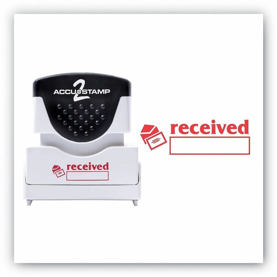 Pre-Inked Shutter Stamp, Red, RECEIVED, 1.63 x 0.5