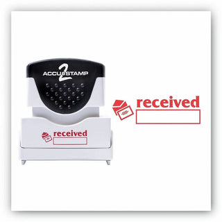 Pre-Inked Shutter Stamp, Red, RECEIVED, 1.63 x 0.5