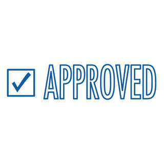 Pre-Inked Shutter Stamp, Blue, APPROVED, 1.63 x 0.5