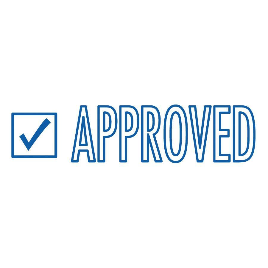 Pre-Inked Shutter Stamp, Blue, APPROVED, 1.63 x 0.5