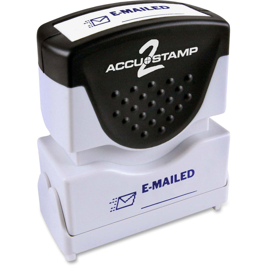 Pre-Inked Shutter Stamp, Blue, EMAILED, 1.63 x 0.5