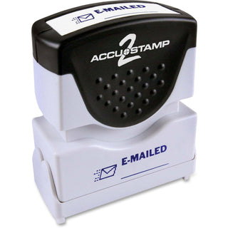 Pre-Inked Shutter Stamp, Blue, EMAILED, 1.63 x 0.5