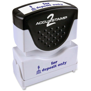 Pre-Inked Shutter Stamp, Blue, FOR DEPOSIT ONLY, 1.63 x 0.5
