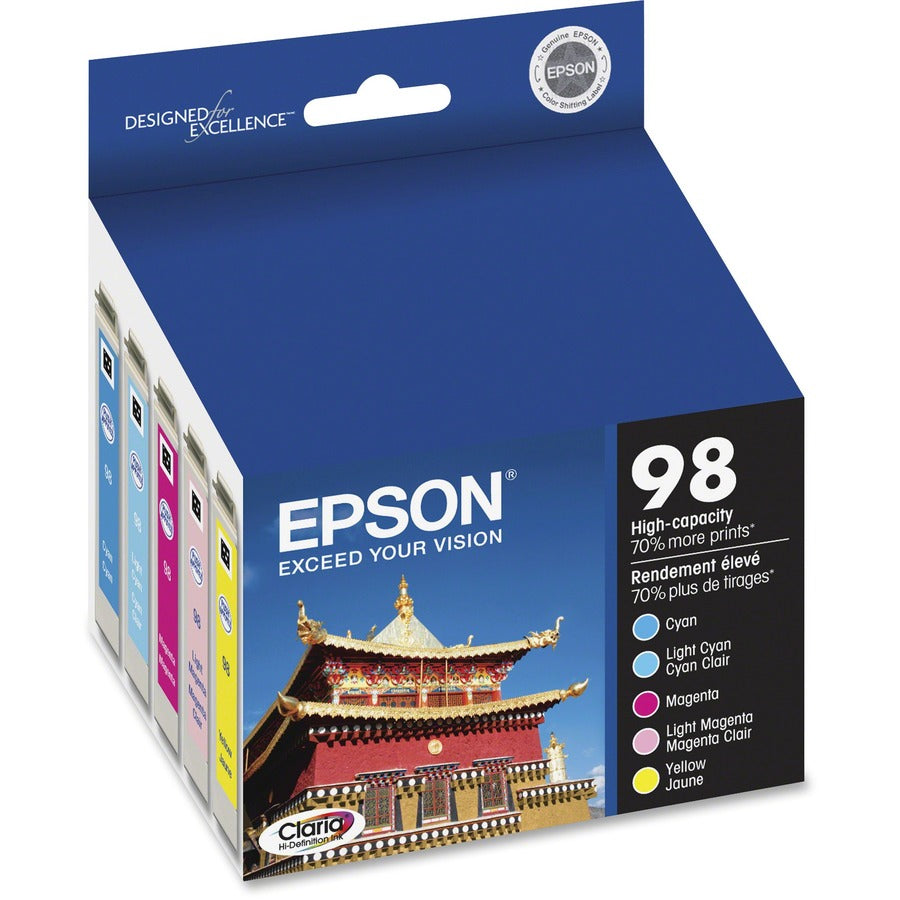 T098920-S (99) Claria High-Yield Ink, 450 Page-Yield, Cyan/Light Cyan/Light Magenta/Magenta/Yellow