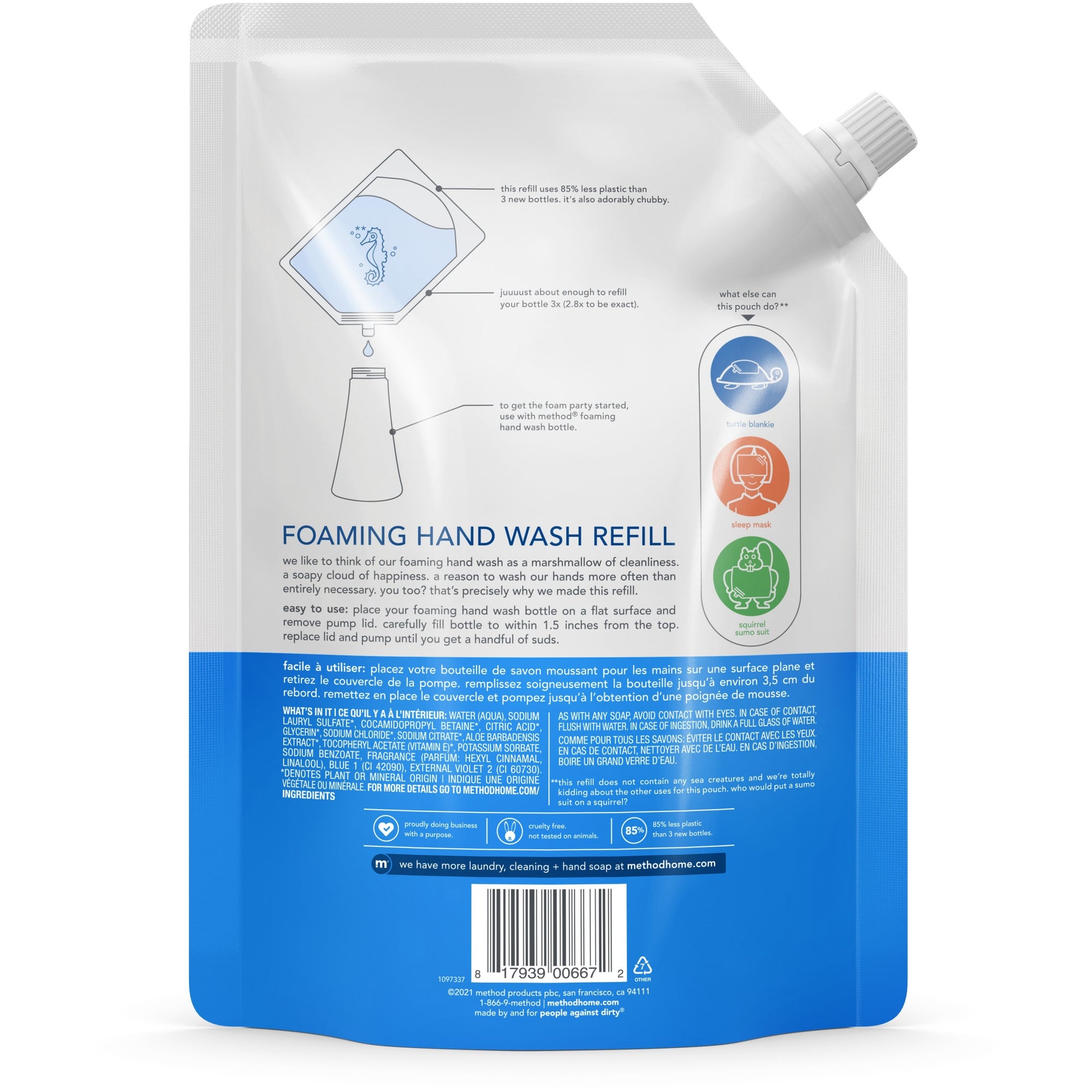 method-foaming-hand-soap-refill-sea-mineral-scentfor-28-fl-oz-8281-ml-hand-light-blue-triclosan-free-paraben-free-phthalate-free-1-each_mth00667 - 2