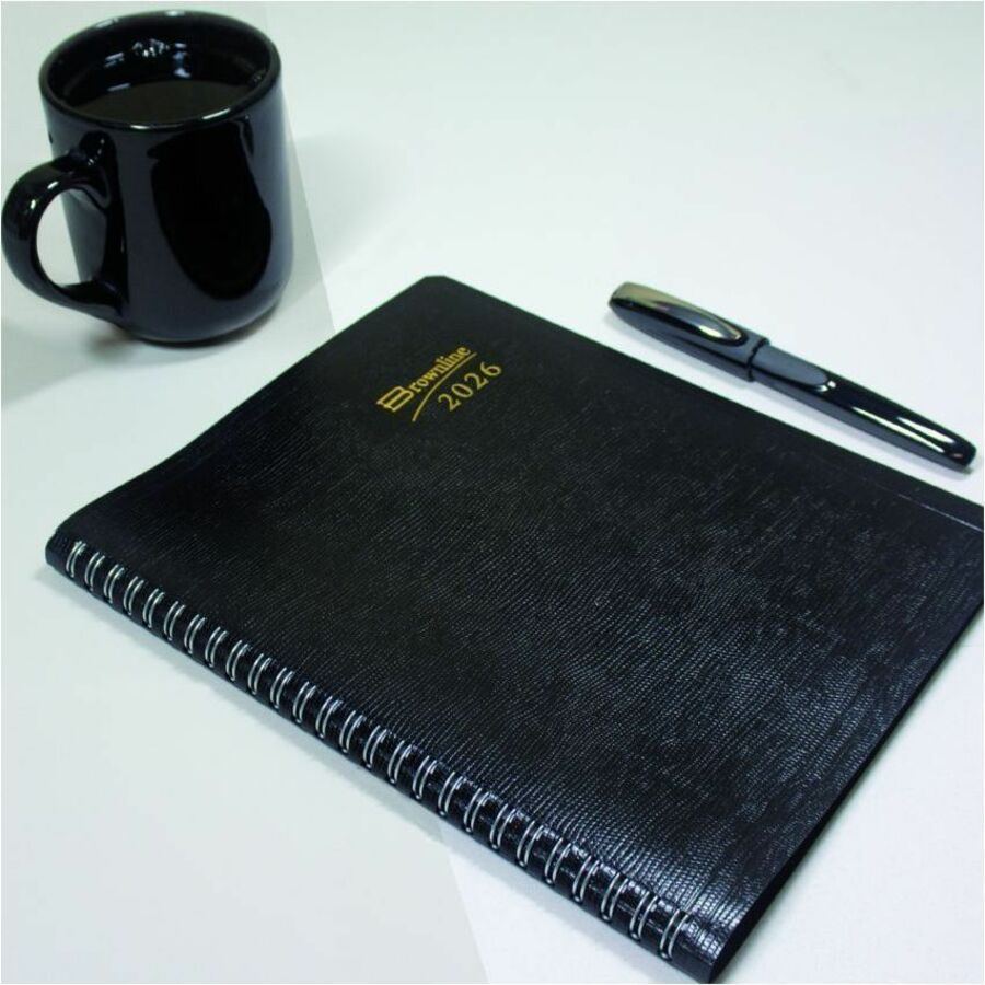 Essential Collection 14-Month Ruled Monthly Planner, 8.88 x 7.13, Black Cover, 14-Month (Dec to Jan): 2023 to 2025
