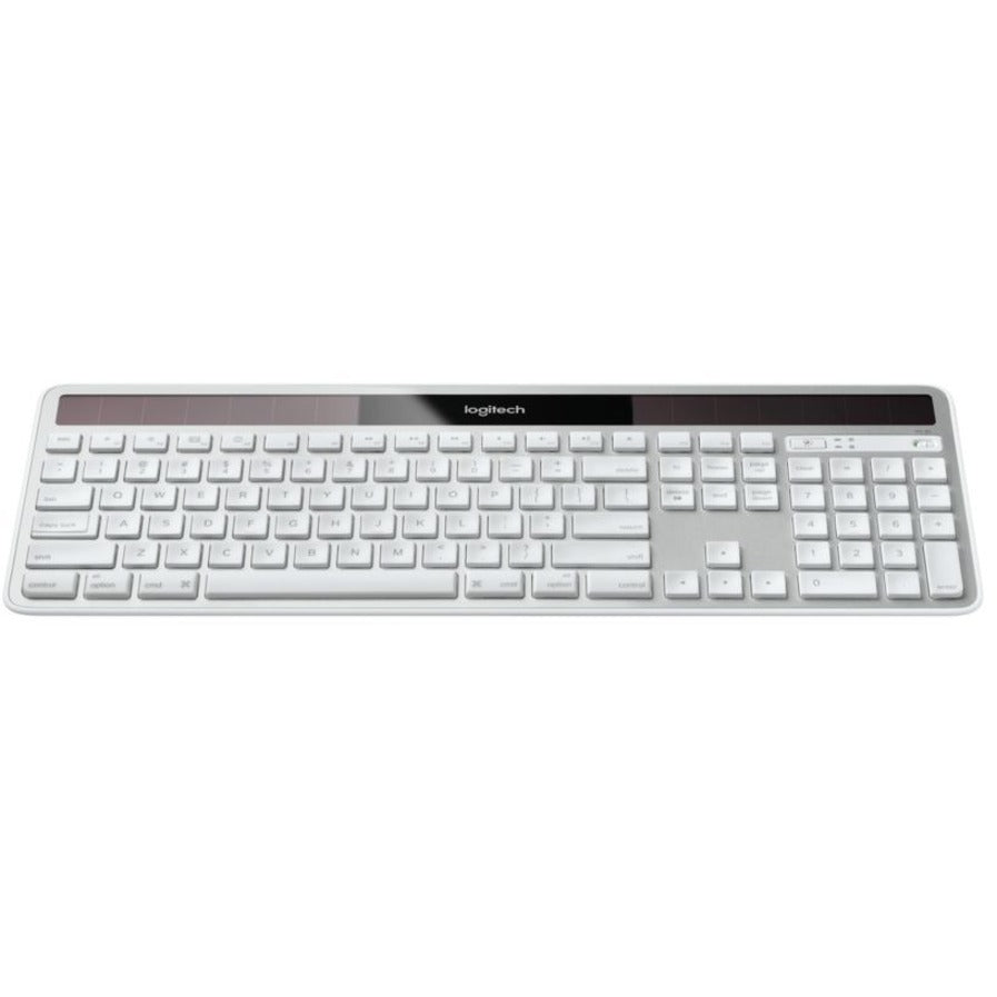 Logitech Wireless Solar Keyboard K750 for Mac - Gray - Brown Box - Wireless Connectivity - RF - 32.81 ft - 2.40 GHz - USB Interface Multimedia, Eject, Brightness Hot Key(s) - Mac - Silver - 