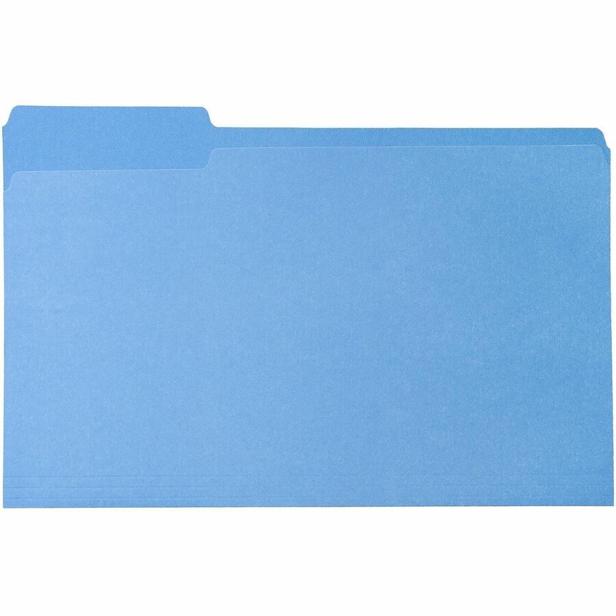 Business Source 1/3 Tab Cut Legal Recycled Top Tab File Folder - 8 1/2" x 14" - 3/4" Expansion - Top Tab Location - Assorted Position Tab Position - Assorted - 10% Recycled - 100 / Box