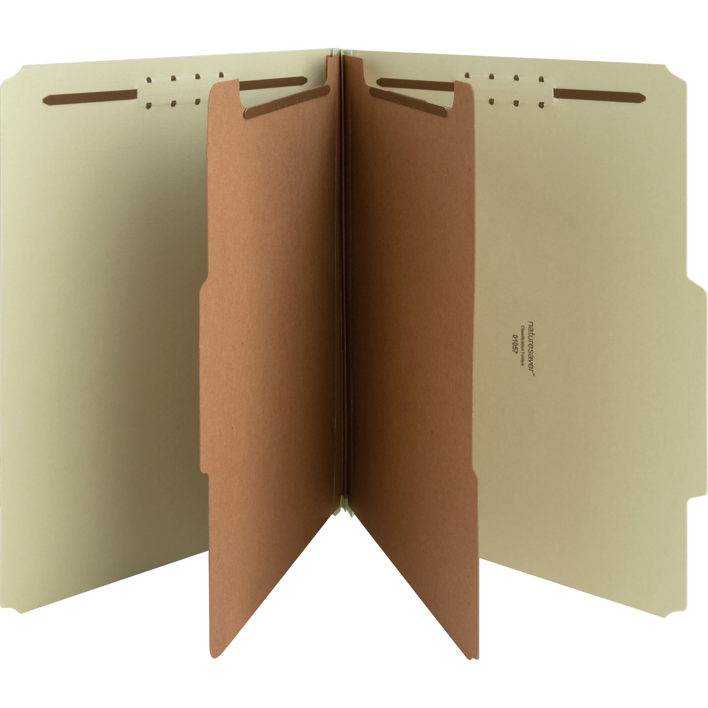 Nature Saver 2/5 Tab Cut Letter Recycled Classification Folder - 