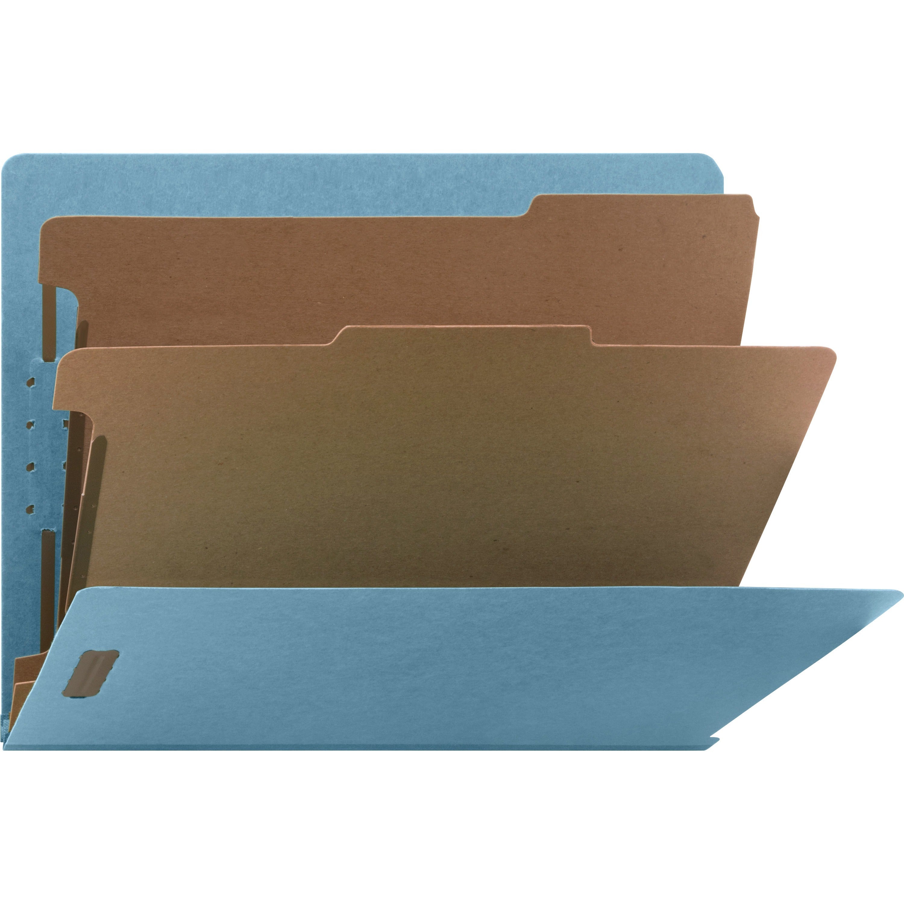 Nature Saver Letter Recycled Classification Folder - 8 1/2" x 11" - End Tab Location - 2 Divider(s) - Fiberboard - Blue - 100% Recycled - 10 / Box - 
