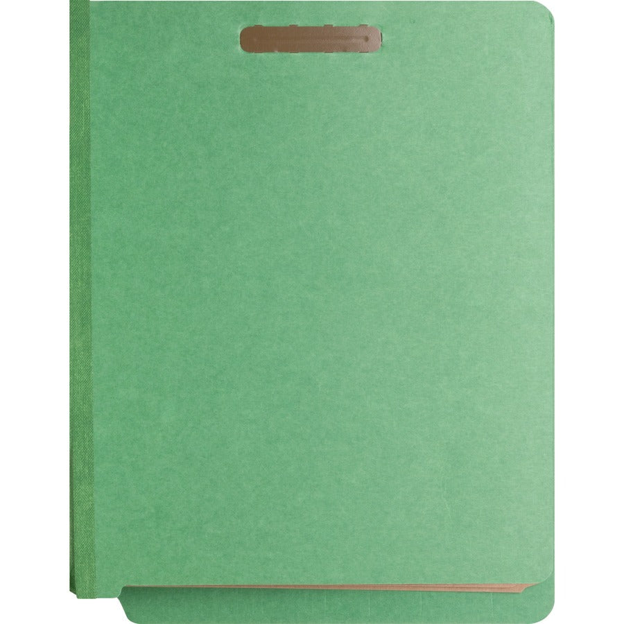 Nature Saver Letter Recycled Classification Folder - 8 1/2" x 11" - End Tab Location - 2 Divider(s) - Fiberboard - Green - 100% Recycled - 10 / Box