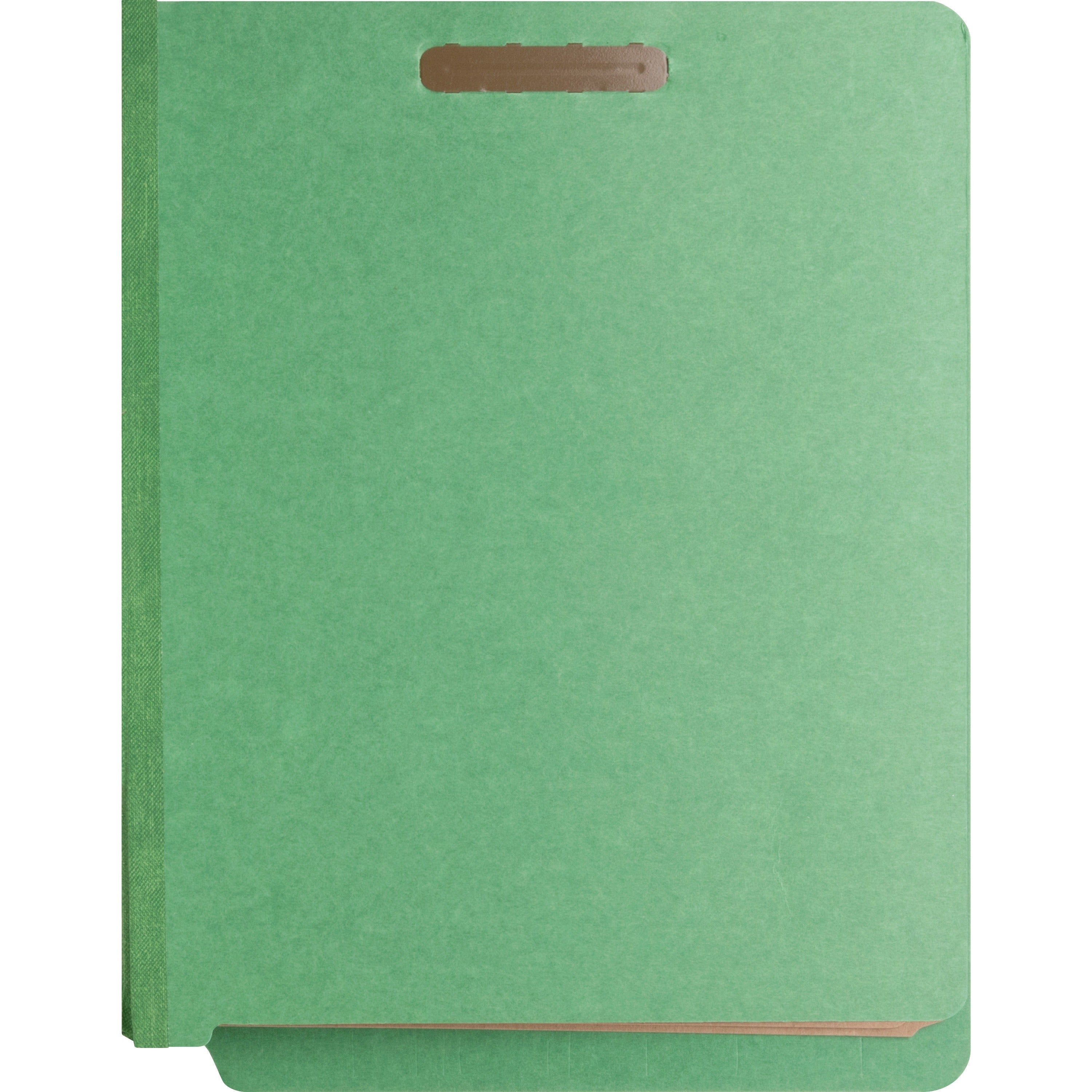 Nature Saver Letter Recycled Classification Folder - 8 1/2" x 11" - End Tab Location - 2 Divider(s) - Fiberboard - Green - 100% Recycled - 10 / Box - 