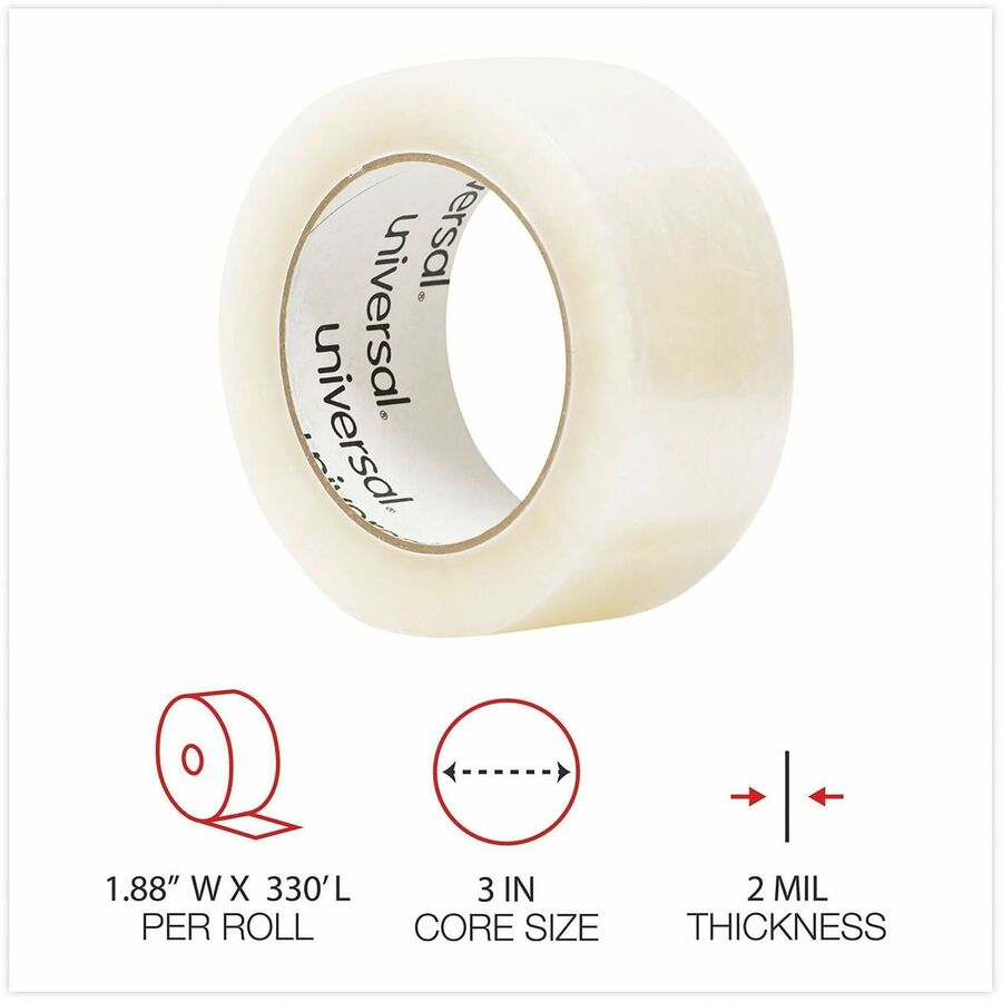 General-Purpose Box Sealing Tape, 3" Core, 1.88" x 110 yds, Clear, 6/Pack