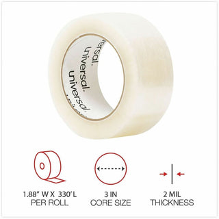 General-Purpose Box Sealing Tape, 3" Core, 1.88" x 110 yds, Clear, 6/Pack