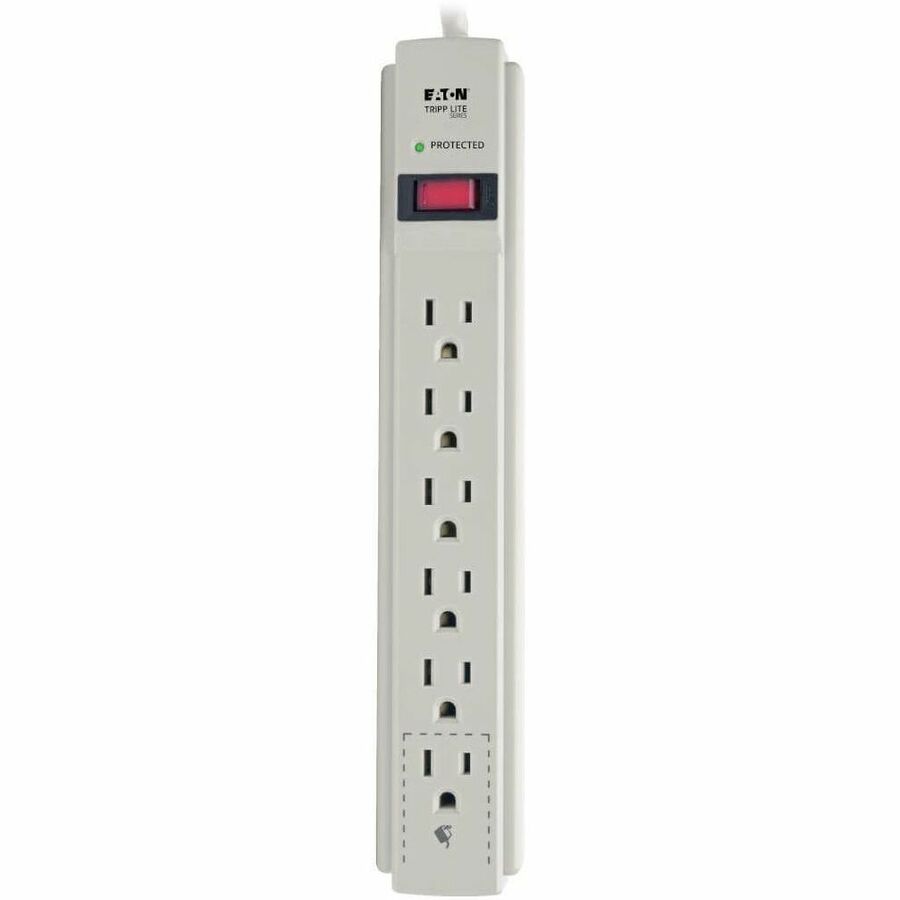 Protect It! Surge Protector, 6 AC Outlets, 15 ft Cord, 790 J, Light Gray