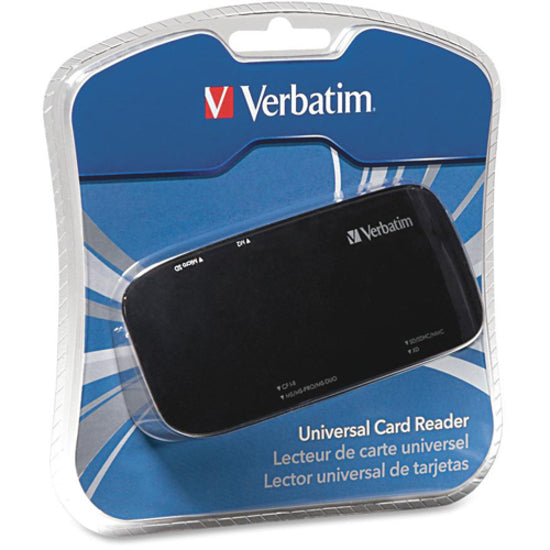 Verbatim Universal Card Reader, USB 2.0 - Black - USB 2.0 - Black - 