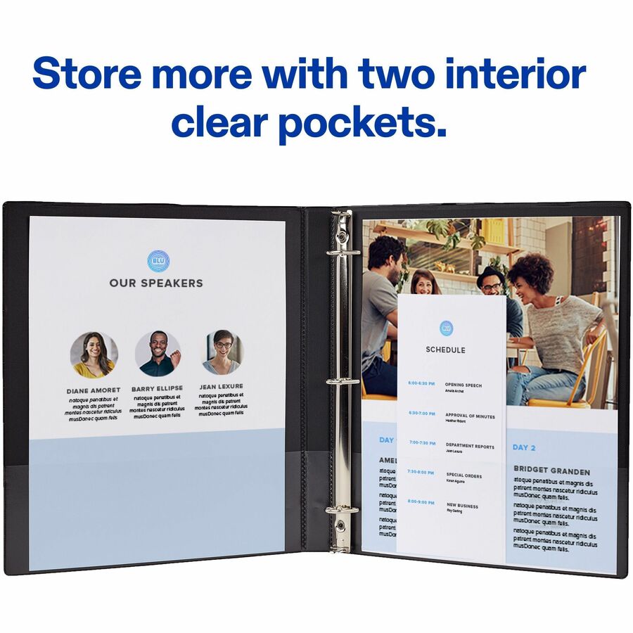Mini Size Durable View Binder with Round Rings, 3 Rings, 1" Capacity, 8.5 x 5.5, White