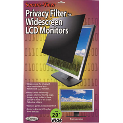 Kantek LCD Monitor Blackout Privacy Screens Black - For 18.5" Widescreen Monitor, Notebook - 16:9 - Anti-glare - 1 Pack - 